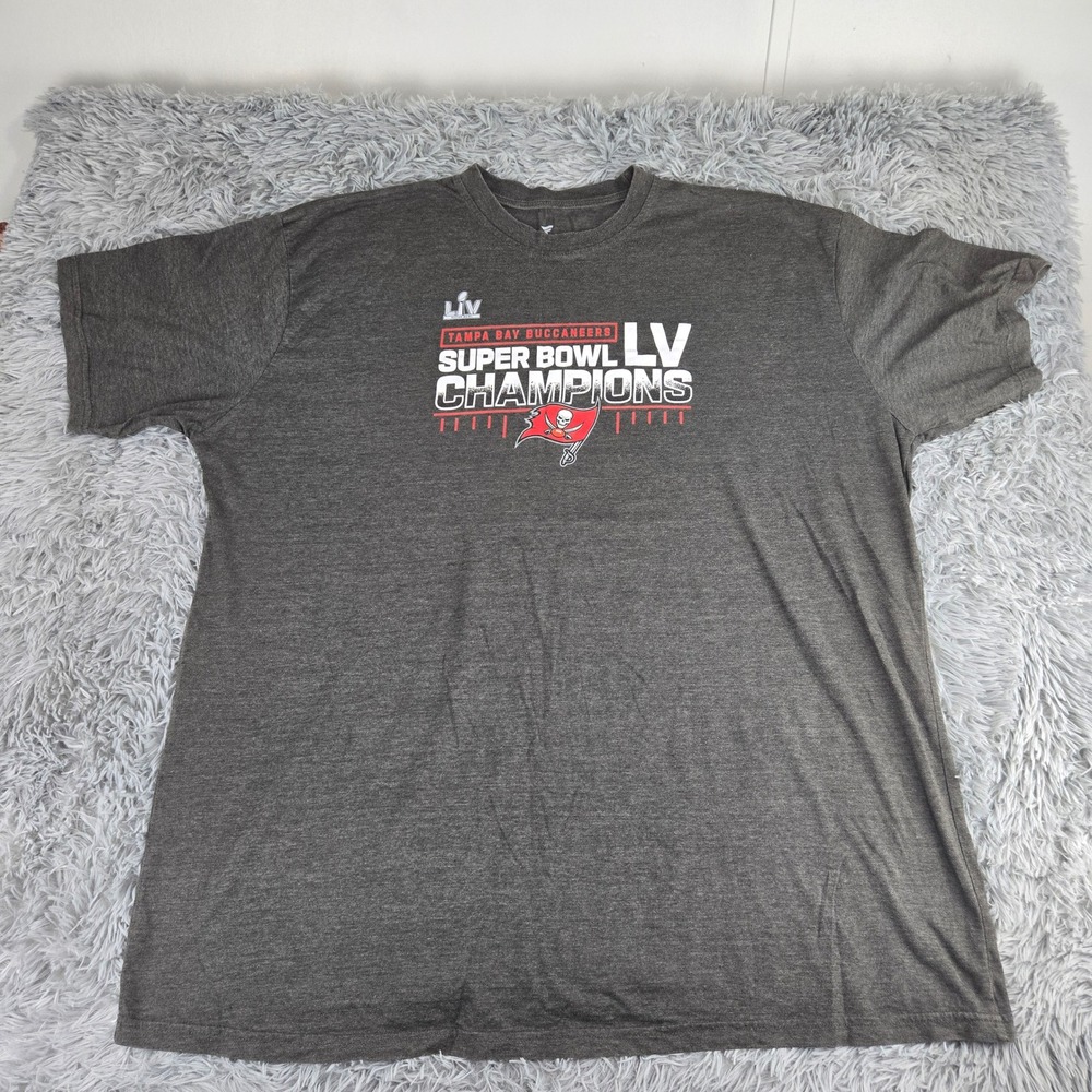 Fanatics Tampa Bay Buccaneers Super Bowl‎ LV Champions T-Shirt Mens 5XL Charcoal
